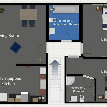 Contractor&team Flat - 4 Separate Beds - Parking&1gb Wifi